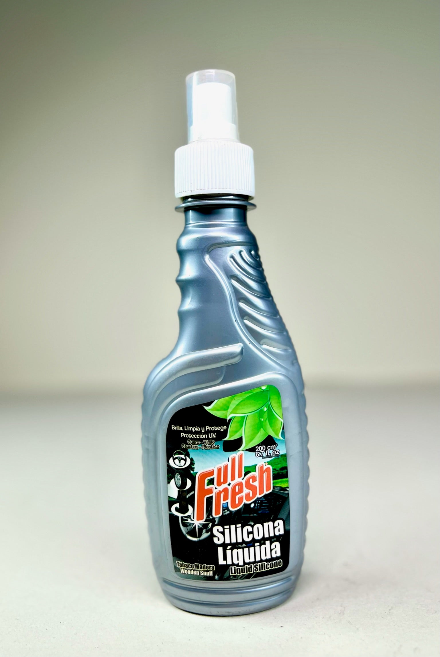 SILICONA LIQUIDA AUTOBRILLANTE X 200 CC CON ATOMIZADOR, CAJA X 12 UND
