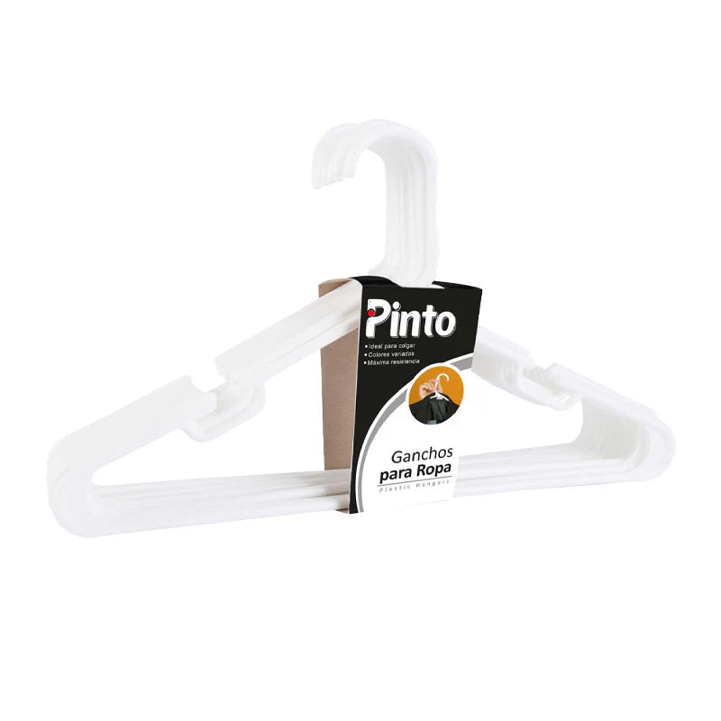 GANCHO PARA ROPA (BLANCO) DISPLAY X 10 UNIDADES