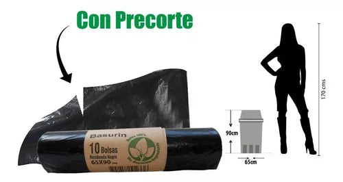 BOLSA DE BASURA (JUMBO) ROLLO DE PRECORTE X 10 UNDS