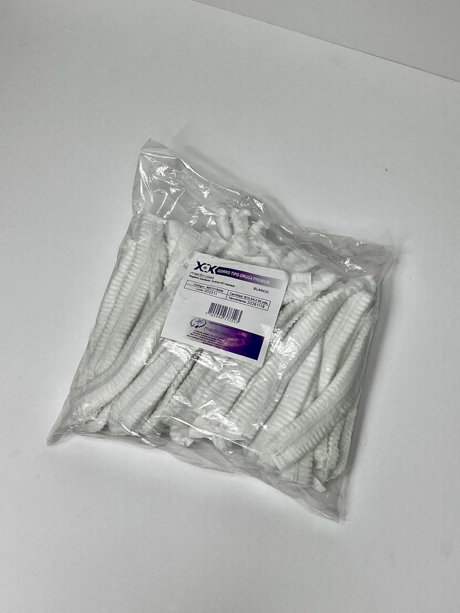 GORRO TIPO ORUGA X 50 UNDS